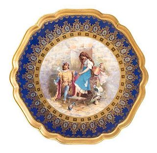 A Royal Vienna Porcelain Charger Diameter 16 inches.