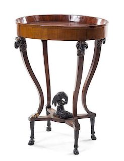 A Continental Mahogany Jardiniere Height 31 inches.