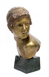 A French Gilt Bronze Bust Height 18 inches.