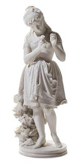 An Italian Marble Figure Height 37 1/2 inches.