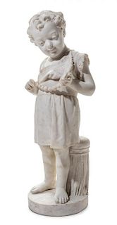 An Italian Marble Figure Height 32 inches.
