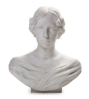 A Continental Alabaster Bust Height 20 inches.