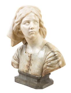 An Italian Alabaster Bust Height 22 inches.