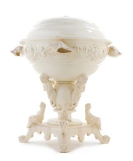* An English Creamware Tureen on Stand Height 19 inches.