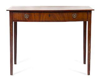 A George III Mahogany Writing Table Height 29 x width 37 3/4 x depth 20 3/4 inches.