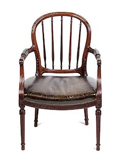 * A George III Mahogany Armchair Height 37 1/4 inches.
