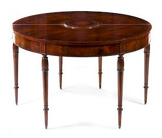 * A George III Mahogany Wine Tasting Table Height 29 1/4 x width 48 x depth 24 inches.