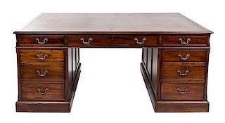 A George III Style Mahogany Partners Desk Height 30 inches.