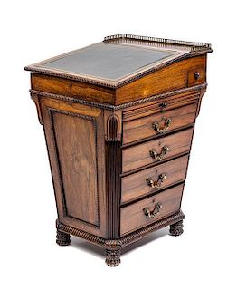 * A Regency Rosewood Davenport Desk Height 32 x width 19 x depth 24 inches.