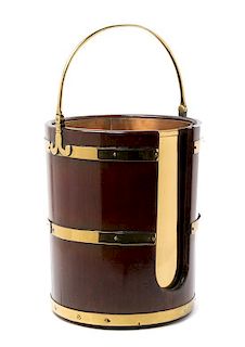 * A Regency Brass Mounted Mahogany Plate Bucket Height 16 inches.