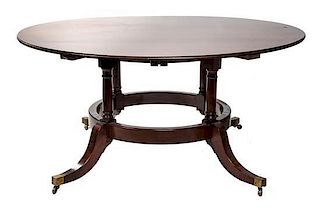A Regency Style Mahogany Dining Table Diameter 60 inches.
