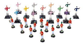 * A Collection of Painted Lead Soldiers and Jockey Figures Height of first 2 1/2 inches.