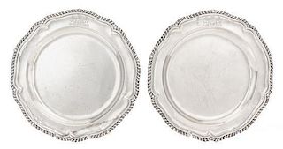 * A Pair of George III Silver Dinner Plates, Probably William Stroud, London, 1802, each of shaped circular form with a gadroone