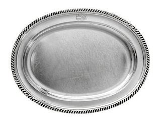 * A William IV Silver Meat Platter, Paul Storr, London, 1832, retailed by Storr & Mortimer, London, of oval form with an engrave