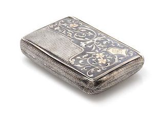 * An Austro-Hungarian Niello Silver Cigarette Case, Maker's mark JL, Vienna, late 19th/early 20th century, of rectangular form,