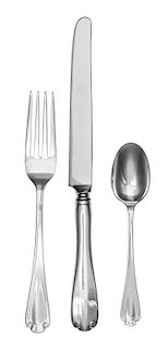 * An American Silver Flatware Service, Tiffany & Co., New York, NY, First Half 20th Century, Flemish pattern, comprising: 12 din