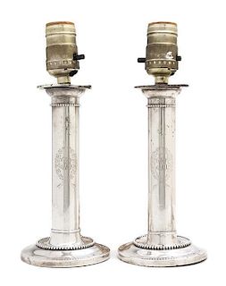 * A Pair of American Sterling Silver Candlesticks, Goodnow & Jenks, Boston, MA, Early 20th century, retailed by Spaulding & Co.,