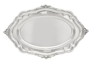 * An American Silver Meat Platter, International Silver Co., Meriden, CT, 20th Century, of shaped oval form.
