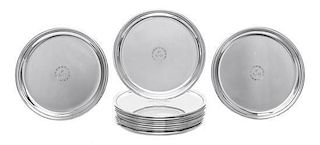 * A Set of Twelve American Silver Bread Plates, Ensko, New York, NY, First half 20th century, each of circular form with a stepp