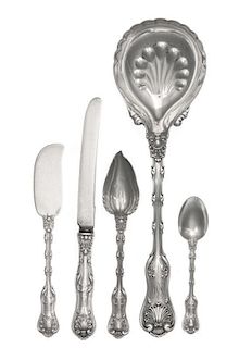 * A Group of American Silver Flatware, Whiting Mfg. Co., New York, NY, Imperial Queen pattern, comprising: 6 fruit knives 10 but