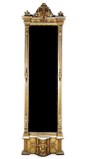 A Victorian Giltwood Pier Mirror Height 144 inches.