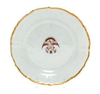 * A Chinese Export American Market Porcelain Plate Diameter 7 3/4 inches.
