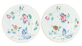 Two Chinese Export Porcelain Plates Diameter 9 inches.