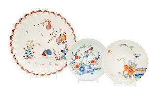 Three Kakiemon Porcelain Plates Diameter 10 inches.