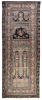 * An Ottoman Chain Stitched Panel 156 x 64 inches.