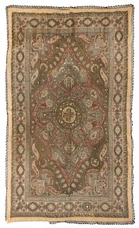 * A Large Ottoman Metallic Thread Embroidered Panel 94 x 62 inches.
