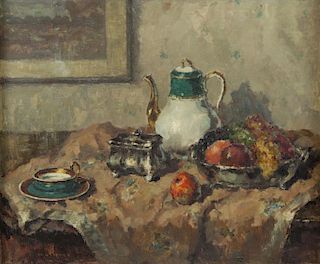 BLANKE, Wilhelm. Oil on Canvas. Still Life with