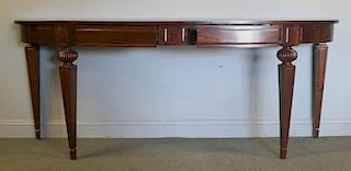 Quality 2 Drawer Bowfront Mahogany Console.