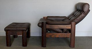Midcentury Swedish Ekornes Leather Lounge Chair