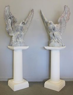 Large and Impressive Pair of Zinc Eagles on