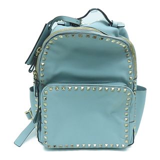 Valentino Backpack Rucksack Calfskin Leather Blue