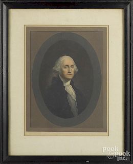 Pair of color engravings of George and Martha Washington, by H. Hall's Son