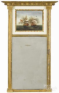 Federal giltwood mirror, ca. 1820, 31'' x 14 1/2''.