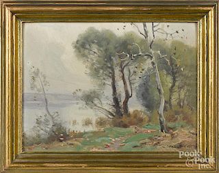 Frank A. Barney (American 1862-1954), oil on board landscape, signed lower right, 9'' x 12''.