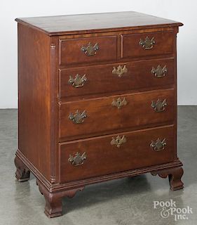 Chippendale cherry chest of drawers constructed from period and non-period elements, 34 3/4'' h.