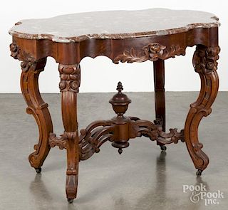 Victorian marble top center table, 29 1/2'' h., 41 1/2'' w.
