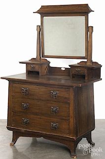 Arts and Crafts oak dresser, early 20th c., 62 1/2'' h., 39'' w.