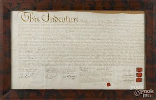 Pennsylvania vellum indenture, dated 1805, signed by John and Richard Penn