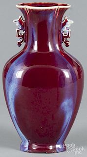 Chinese flambé glaze vase, 20th c., 14 1/2'' h.