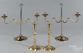 Pair of Baldwin brass candelabra, 15 1/2'' h.