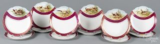 Set of twelve Imperial Austria porcelain plates with wildfowl decoration, 8 5/8'' dia.
