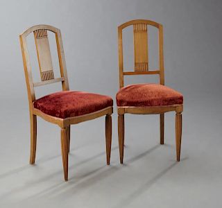 Pair of French Art Deco Carved Beech Boudoir Chair