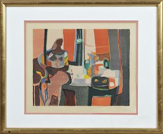 Marcel Mouly (1918-2008), "Nude at a Table," 20th
