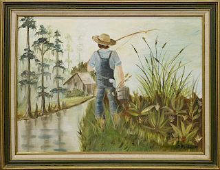 D. Poche (Louisiana), "Going Fishing," 2001, oil o