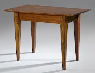 American Country Pine Side Table, 19th c., on tape
