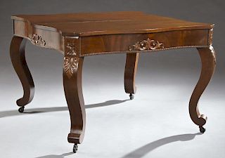 American Late Classical Carved Mahogany Dining Tab